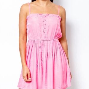 NWT• Neon Pink • Button detail • Mini Dress